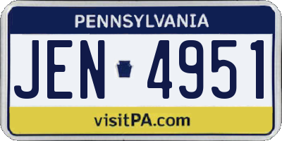PA license plate JEN4951