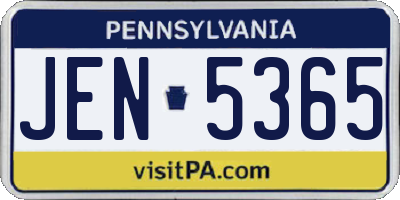 PA license plate JEN5365