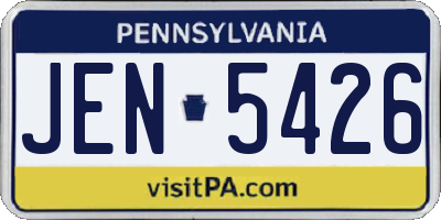 PA license plate JEN5426