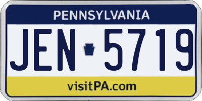 PA license plate JEN5719