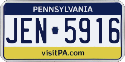 PA license plate JEN5916