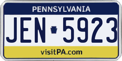 PA license plate JEN5923