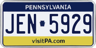 PA license plate JEN5929