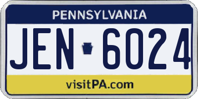 PA license plate JEN6024