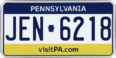 PA license plate JEN6218