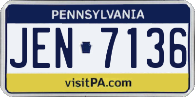 PA license plate JEN7136