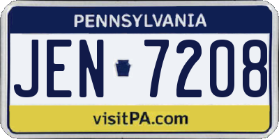 PA license plate JEN7208