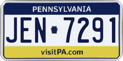 PA license plate JEN7291