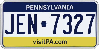 PA license plate JEN7327