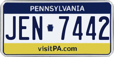 PA license plate JEN7442
