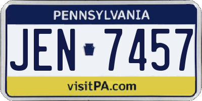 PA license plate JEN7457