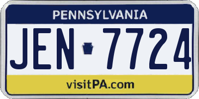 PA license plate JEN7724
