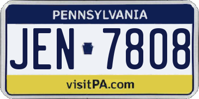 PA license plate JEN7808