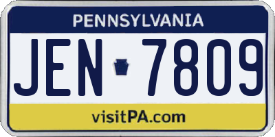 PA license plate JEN7809
