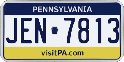 PA license plate JEN7813