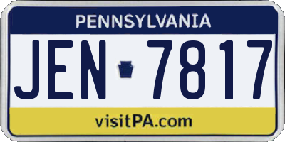 PA license plate JEN7817