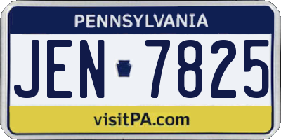PA license plate JEN7825
