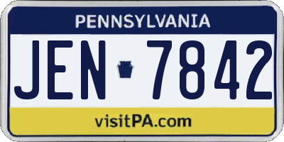 PA license plate JEN7842