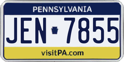 PA license plate JEN7855