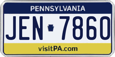 PA license plate JEN7860