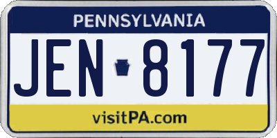 PA license plate JEN8177