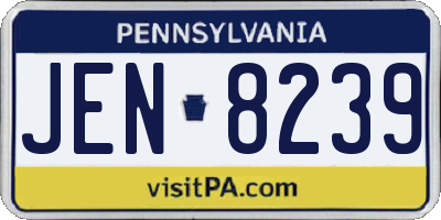 PA license plate JEN8239