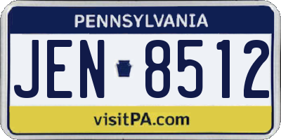 PA license plate JEN8512