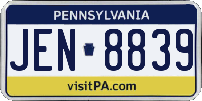 PA license plate JEN8839