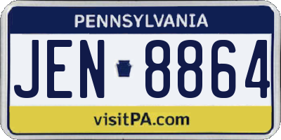 PA license plate JEN8864