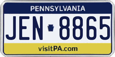 PA license plate JEN8865