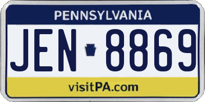 PA license plate JEN8869