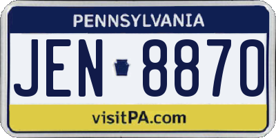 PA license plate JEN8870