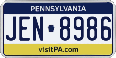 PA license plate JEN8986