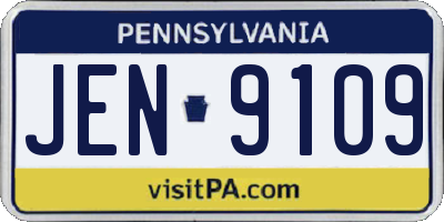 PA license plate JEN9109