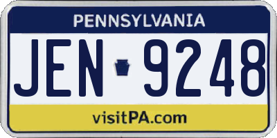 PA license plate JEN9248