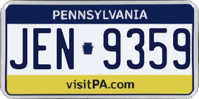 PA license plate JEN9359