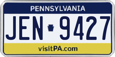 PA license plate JEN9427