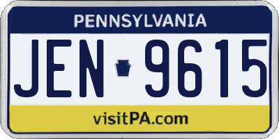PA license plate JEN9615