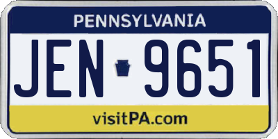 PA license plate JEN9651