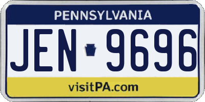 PA license plate JEN9696