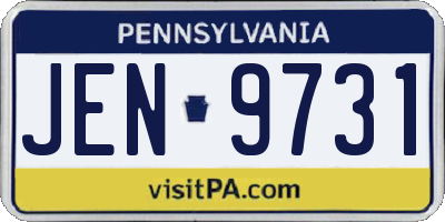 PA license plate JEN9731