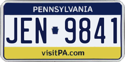 PA license plate JEN9841