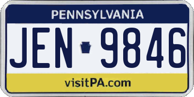 PA license plate JEN9846