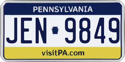 PA license plate JEN9849