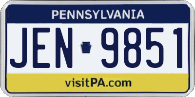 PA license plate JEN9851