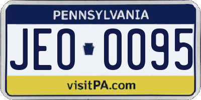 PA license plate JEO0095