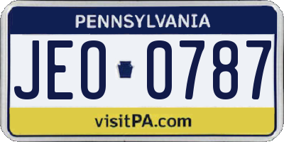 PA license plate JEO0787