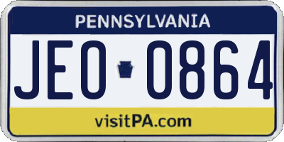 PA license plate JEO0864