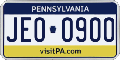 PA license plate JEO0900