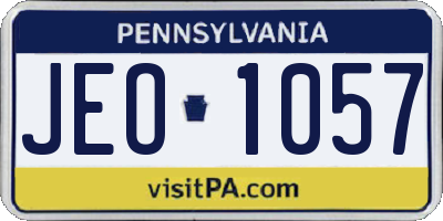 PA license plate JEO1057